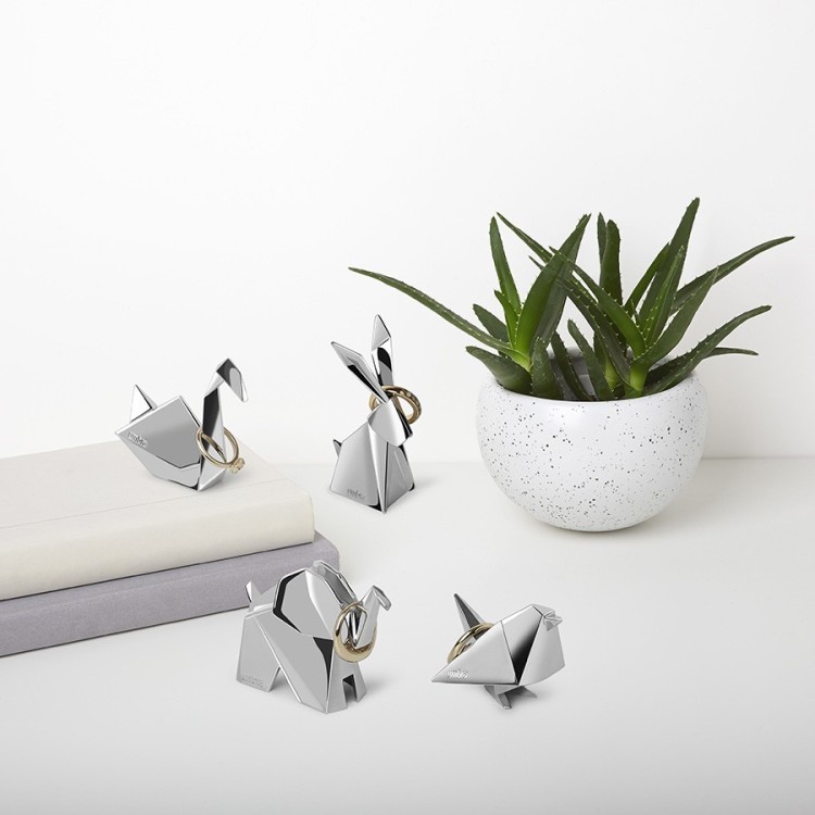 Держатель для колец origami птица хром (61035)