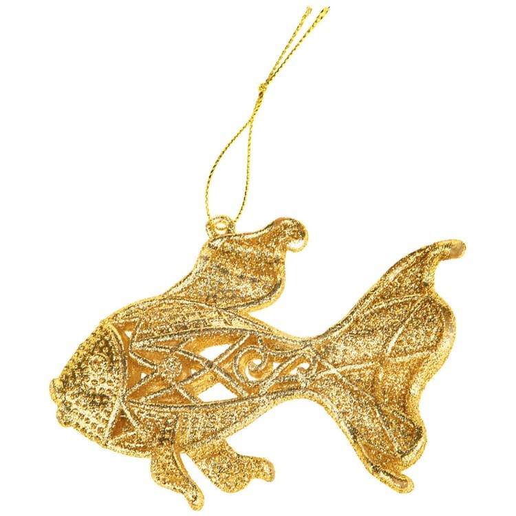 Декоративная подвеска "рыбка" коллекция "red&gold"11*7 см мал.уп=80 шт Lefard (858-161)