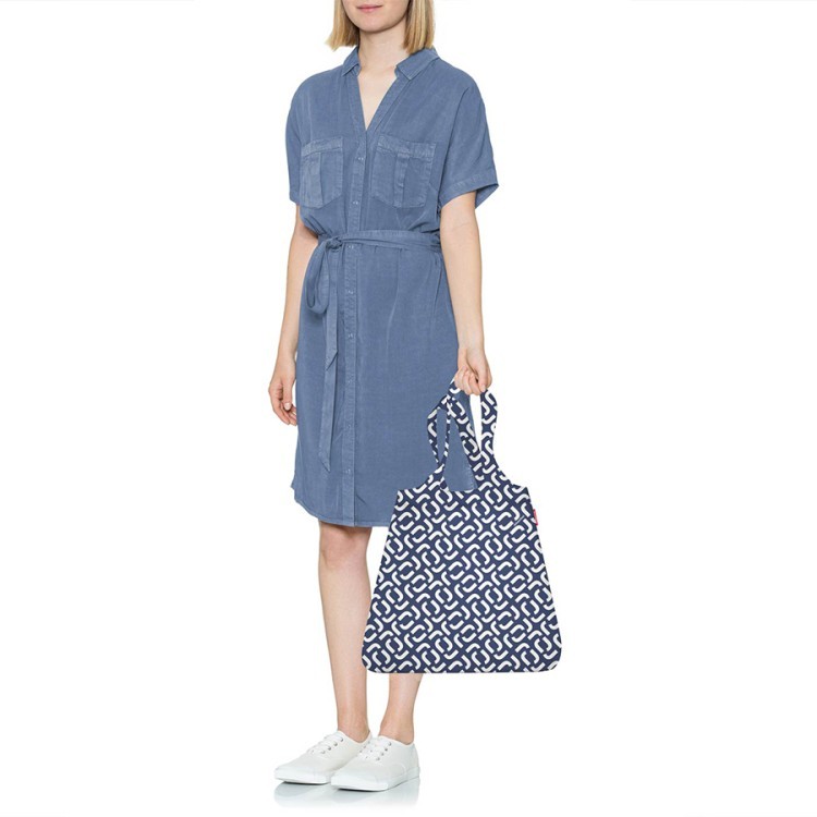 Сумка складная mini maxi shopper signature navy (70990) Сумка складная mini maxi shopper signature navy (70990)