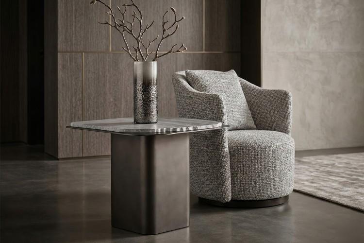 Кресло Верона(Verona) вращающееся, шенилл серый Seppia-SER/бронза 70*77*80см (TT-00016268)