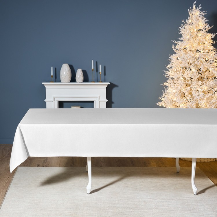 Скатерть  160х300 cm прямоугольная, "феерия. серебро", цвет: белый, tm lefard, полиэстер 100% (кор=1 Lefard (986-004-22)