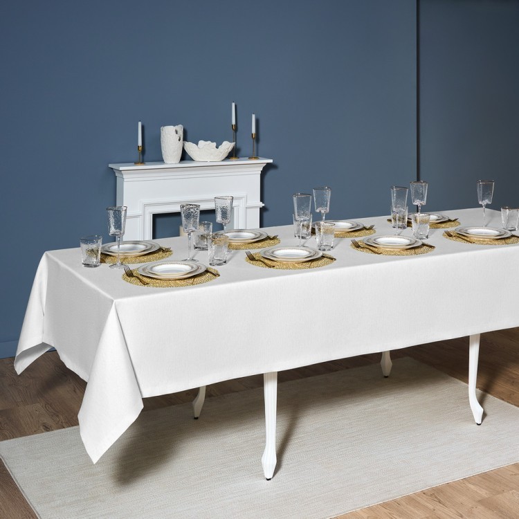 Скатерть  160х300 cm прямоугольная, "феерия. серебро", цвет: белый, tm lefard, полиэстер 100% (кор=1 Lefard (986-004-22)