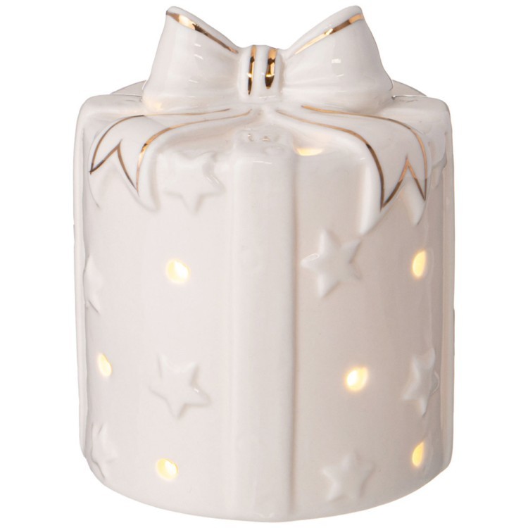 Фигурка "подарок" с led-подсветкой 7,7*7,7*9,6 см Lefard (146-2129)