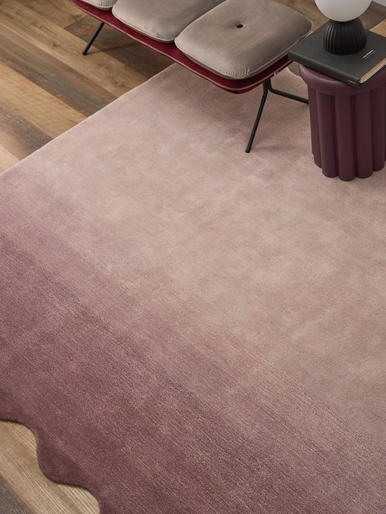 Ковер из шерсти over horizon цвета марсала из коллекции trendy ruffles (79364)