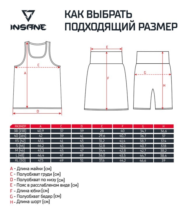 Юбка-шорты боксерские женские INSANE RBF, синий, детский (2133683)