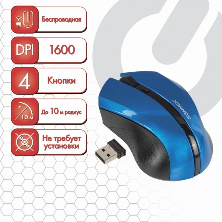 Мышь беспроводная оптическая USB Sven WM-250Bl (512644) (84601) Мышь беспроводная оптическая USB Sven WM-250Bl (512644) (84601)