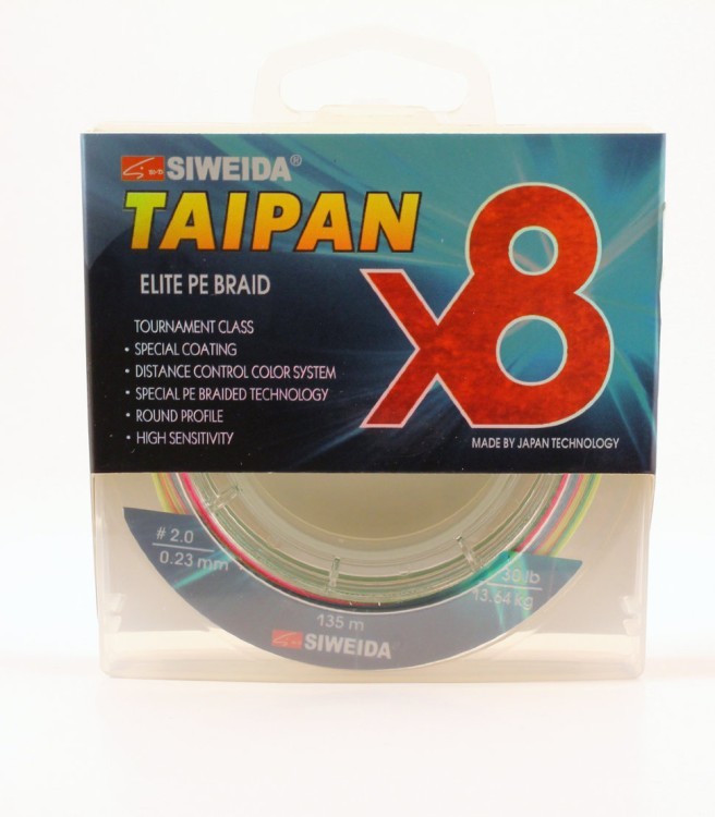 Леска плетеная Siweida Taipan Elite PE Braid X8 135м 0,23мм (13,64кг) мультиколор (62299)