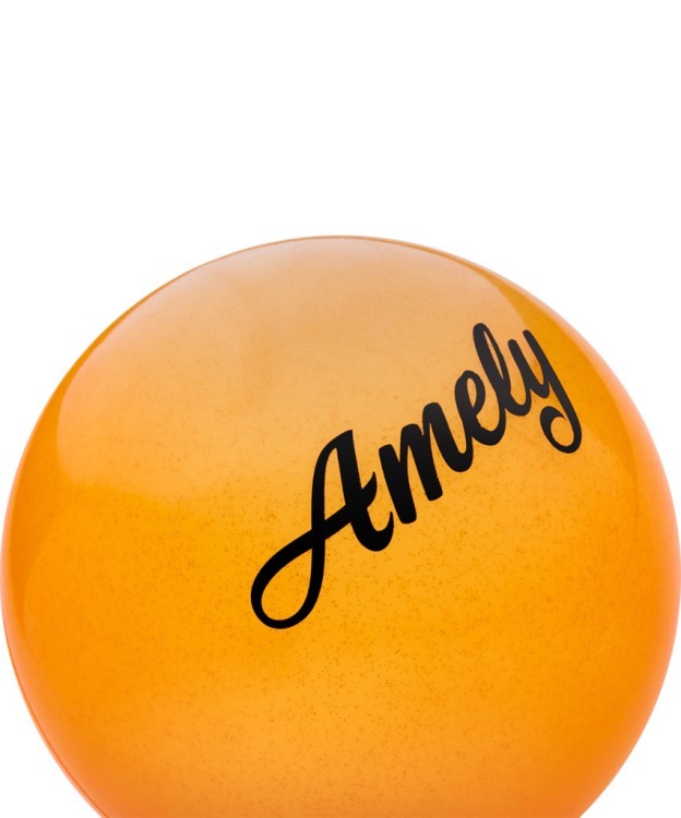 Мяч для художественной гимнастики AGB-102, 19 см, оранжевый, с блестками (402289)