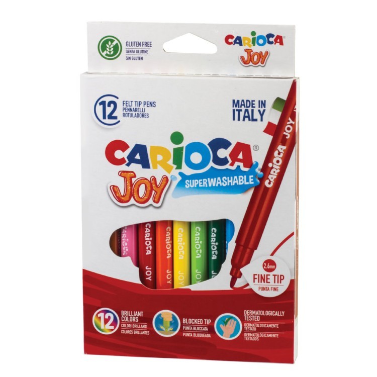 Фломастеры суперсмываемые Carioca Joy 12 цветов 40614/150107 (6) (66528)