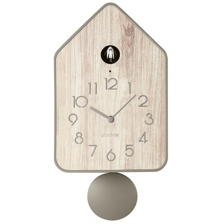 Часы настенные с маятником qq-up, серо-бежевые (75631)