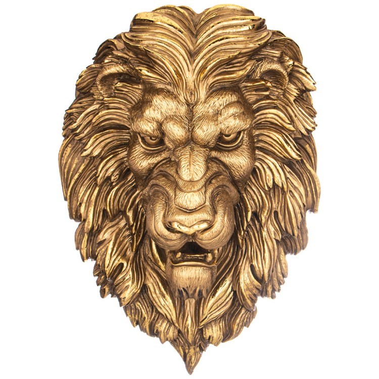 Панно "голова льва" н- 55см  цвет: бронза с позолотой Lefard (169-848)