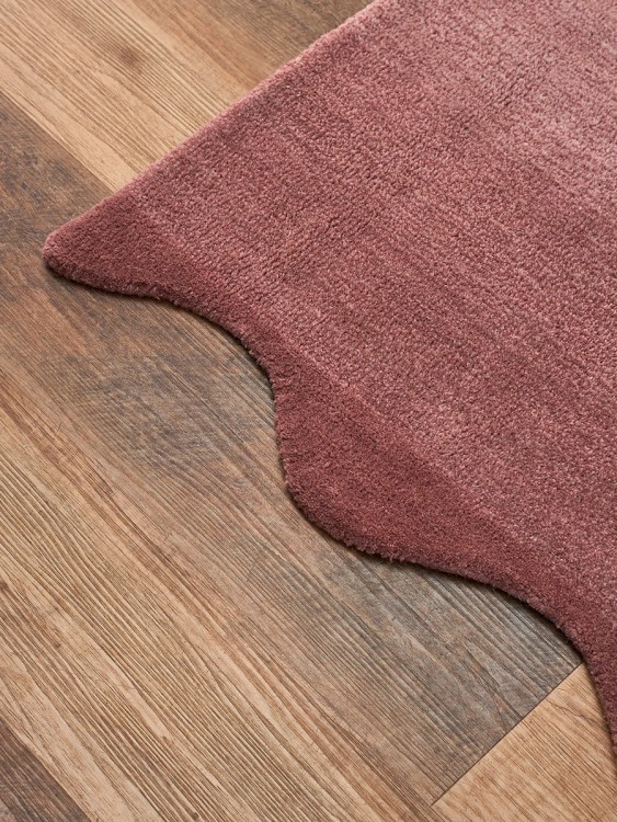 Ковер из шерсти over horizon цвета марсала из коллекции trendy ruffles (79365)