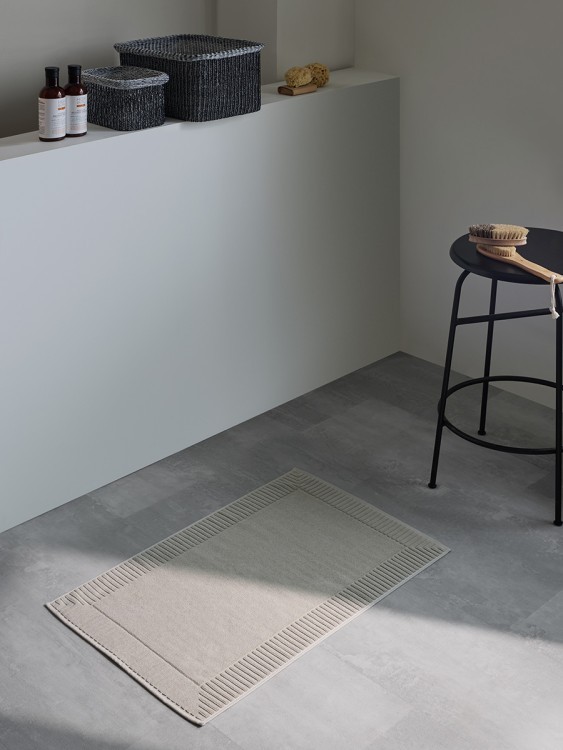 Коврик для ванной с фактурным бортиком бежево-серого цвета из коллекции essential, 50х80 см (80168)