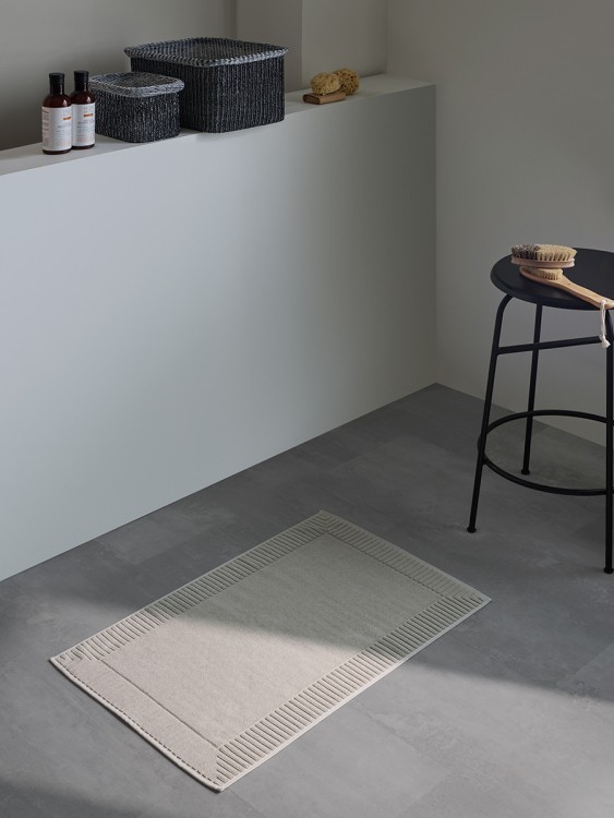 Коврик для ванной с фактурным бортиком бежево-серого цвета из коллекции essential, 50х80 см (80168)