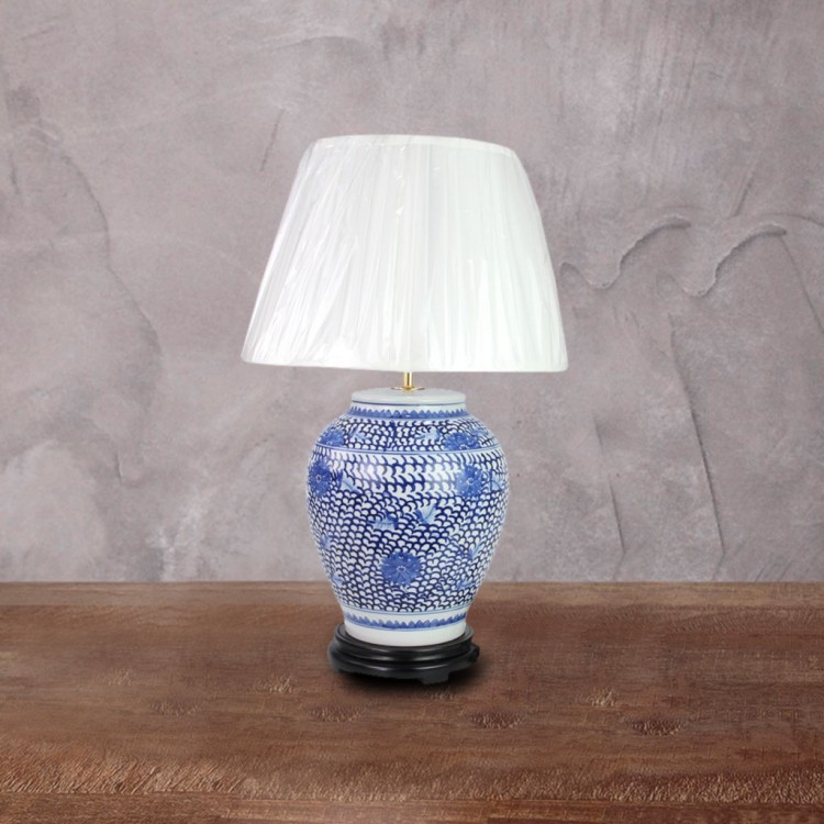 Лампа настольная 44-DS78-RYLU88, фарфор, blue/white, ROOMERS FURNITURE