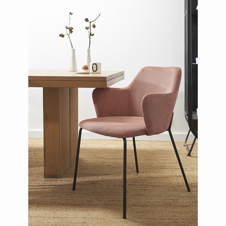 Стул dwight, фактурный шенилл, коралловый (74314)