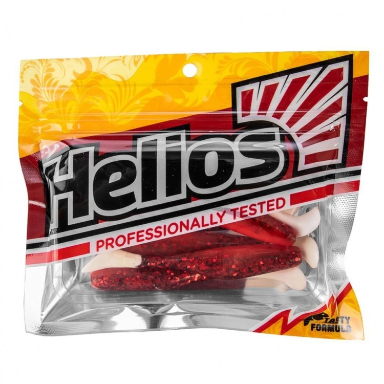 Виброхвост Helios Vigor 3,75"/9.5 см, цвет Red Sparkles WT 7 шт HS-6-034 (77914)