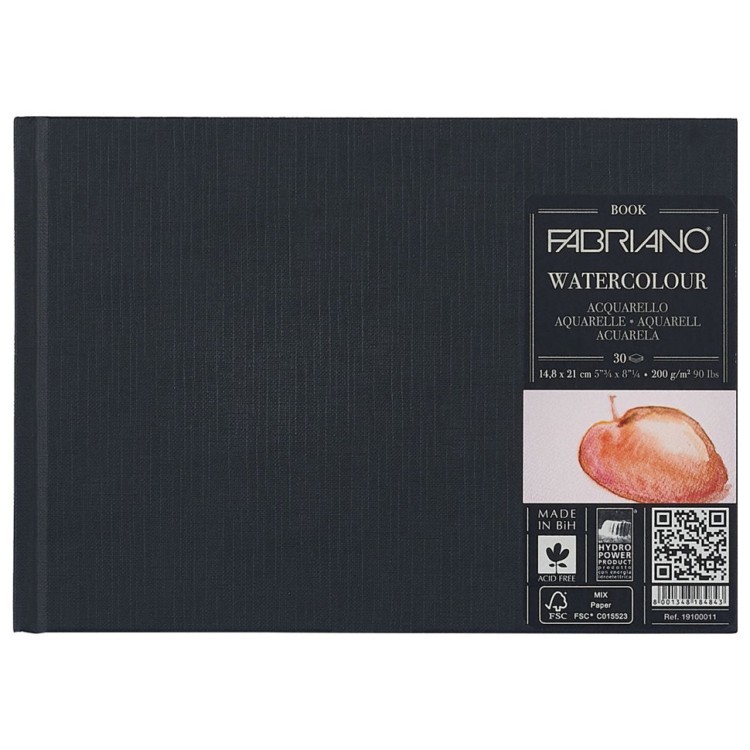 Альбом для акварели А5 Fabriano Watercolourbook 30 листов, 200 г/м2, среднее зерно 19100011 (65010)