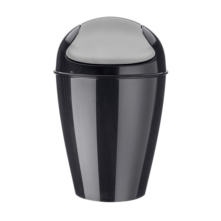Корзина для мусора с крышкой del, 5 л, черная (60382)