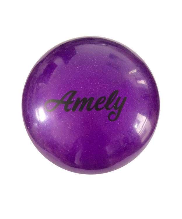 Мяч для художественной гимнастики AGB-102, 19 см, фиолетовый, с блестками (402291)