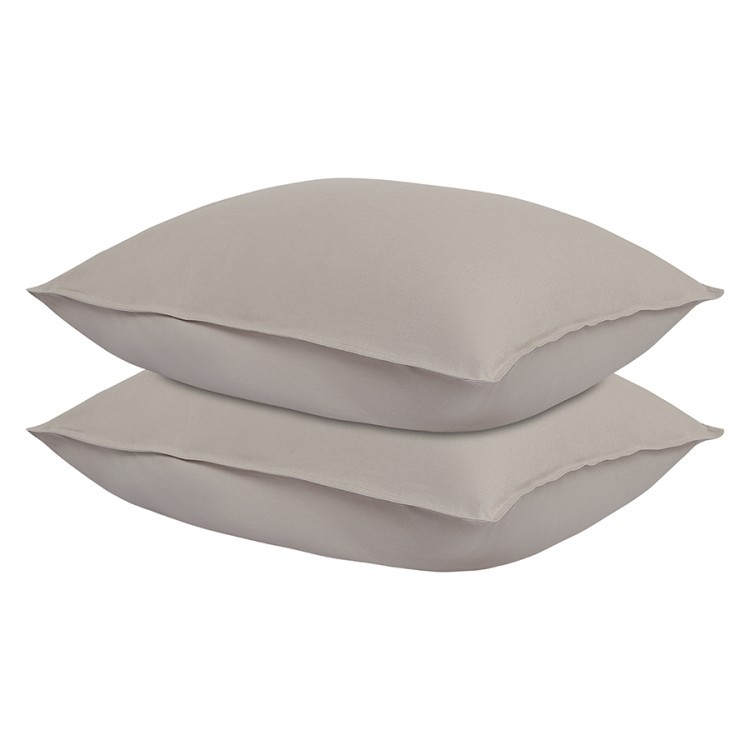 Набор наволочек изо льна и хлопка серо-бежевого цвета из коллекции essential, 50х70 см (77144)