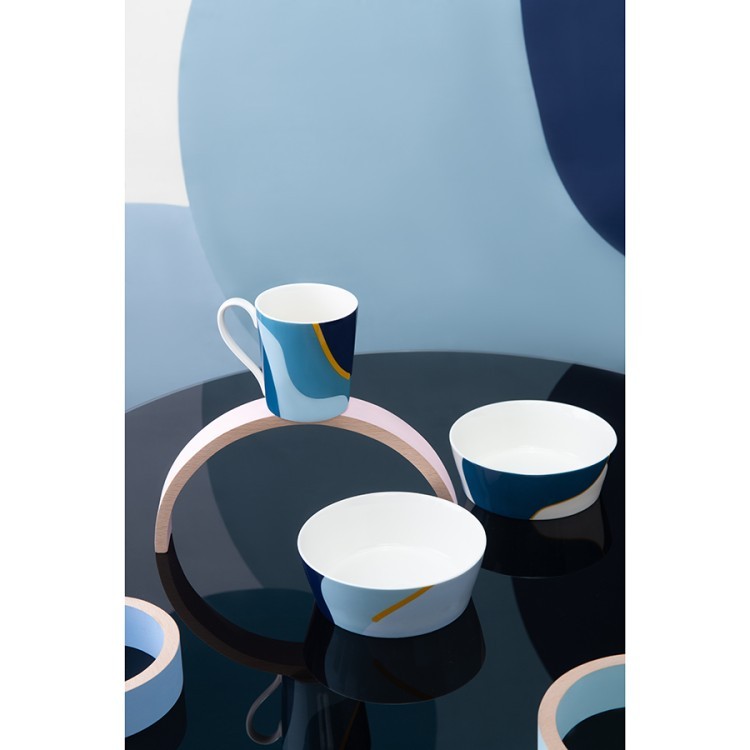 Набор из двух салатников синего цвета с авторским принтом из коллекции freak fruit, 16см (73583)