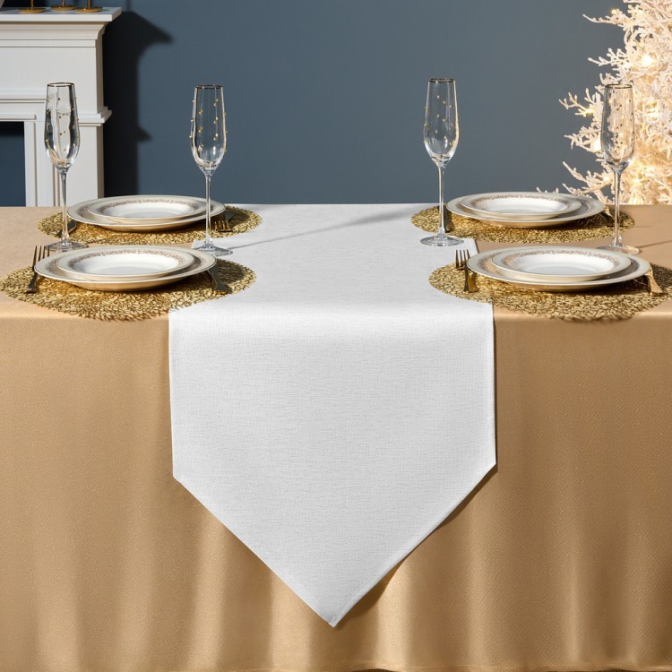 Дорожка на стол 45х300 cm  "феерия. серебро", цвет: белый, tm lefard, полиэстер 100% Lefard (986-004-32)