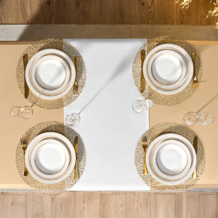 Дорожка на стол 45х300 cm  "феерия. серебро", цвет: белый, tm lefard, полиэстер 100% Lefard (986-004-32)