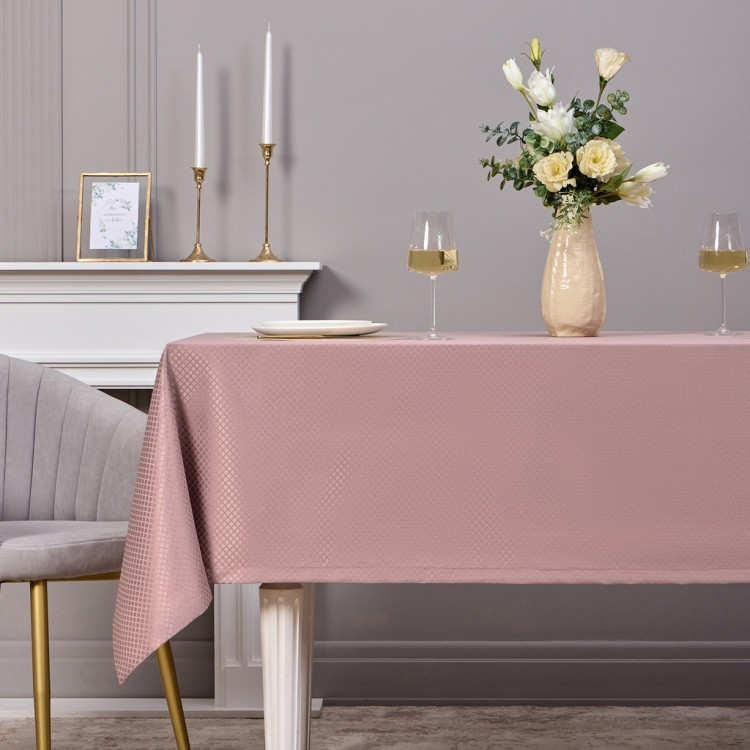 Скатерть 145х220см серый теплый  евроуголок 100% полиэстер SANTALINO (805-028-21)