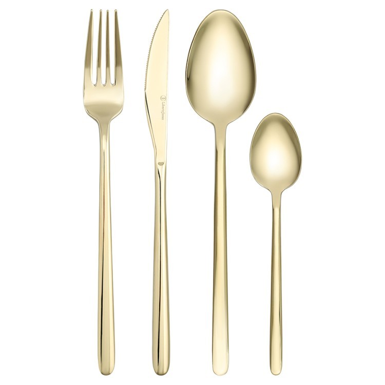 Набор столовых приборов pure, золотистые глянцевые, 24 пред. (79991)