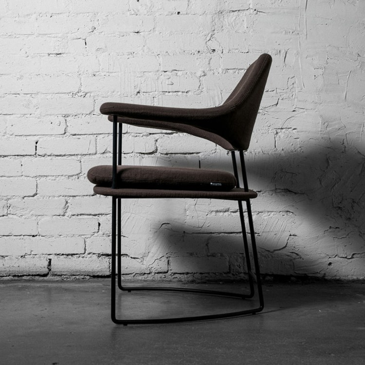 Полукресло MA01/MB/A760-5A, металл, текстиль, Matt black/brown, MARMO Полукресло MA01/MB/A760-5A, металл, текстиль, Matt black/brown, MARMO