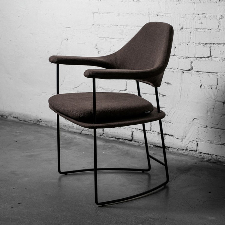 Полукресло MA01/MB/A760-5A, металл, текстиль, Matt black/brown, MARMO Полукресло MA01/MB/A760-5A, металл, текстиль, Matt black/brown, MARMO
