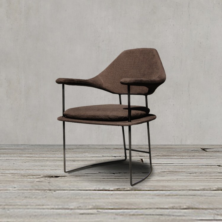 Полукресло MA01/MB/A760-5A, металл, текстиль, Matt black/brown, MARMO Полукресло MA01/MB/A760-5A, металл, текстиль, Matt black/brown, MARMO