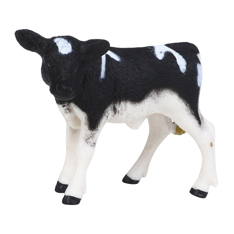 Игрушки фигурки в наборе серии "На ферме", 7 предметов (корова белая с черным, теленок, фермер, ограждение-загон, аксессуары) (MM215-343)