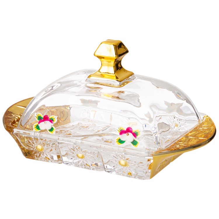 Масленка "lefard gold glass" 17,5*10,5 см. высота=9 см. Lefard (195-217)