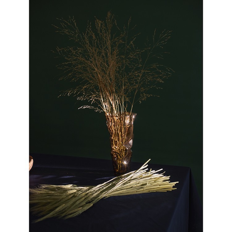 Ваза crumpl, 32 см, коричневая (76186)