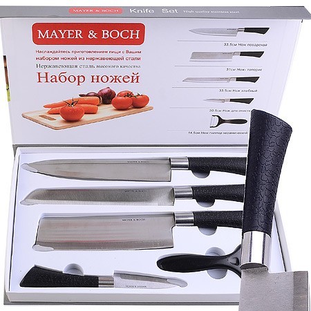 Набор ножей 5 пр, с топориком МВ (30739) Набор ножей 5 пр, с топориком МВ (30739)