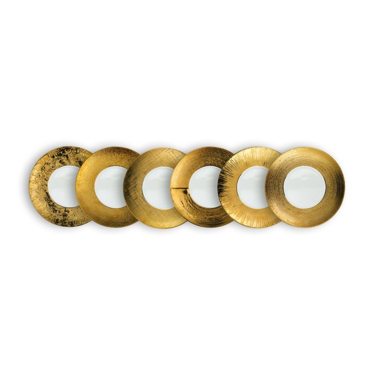 Набор из 6 тарелок LDERX35OR011290, 29.5, фарфор, white/gold, LE COQ