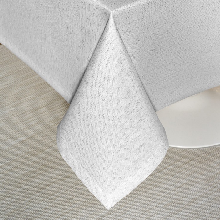 Скатерть  140х180 cm прямоугольная, "феерия. серебро", цвет: белый, tm lefard, полиэстер 100% (кор=2 Lefard (986-004-20)