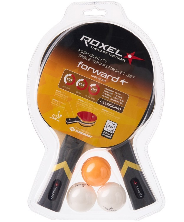 Набор для настольного тенниса Roxel Forward, 2 ракетки, 3 мяча (2107404) Набор для настольного тенниса Roxel Forward, 2 ракетки, 3 мяча (2107404)
