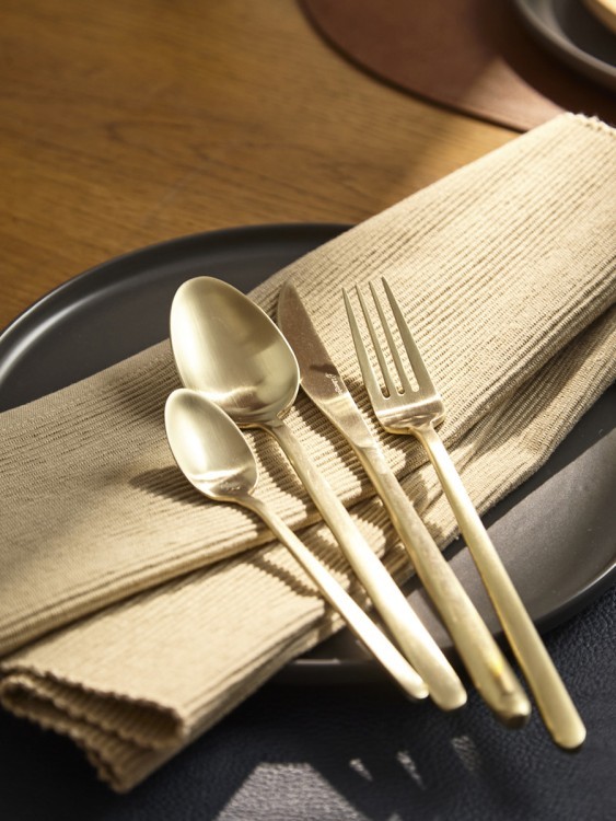 Набор столовых приборов pure, золотистые матовые, 24 пред. (79992)