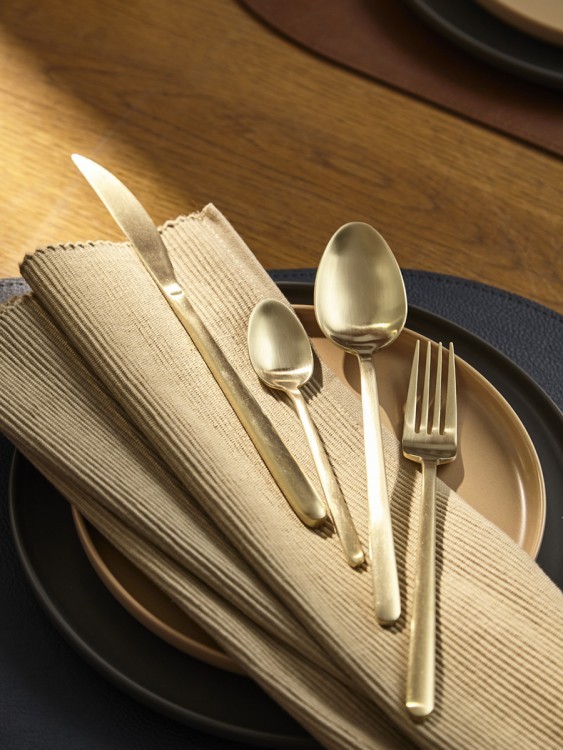 Набор столовых приборов pure, золотистые матовые, 24 пред. (79992)