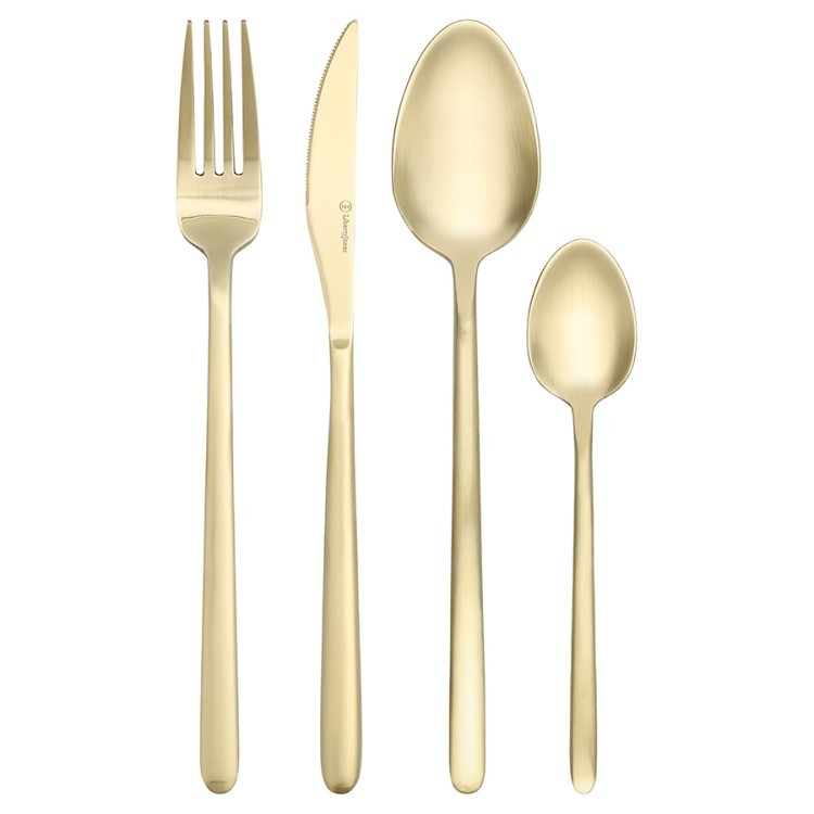 Набор столовых приборов pure, золотистые матовые, 24 пред. (79992)