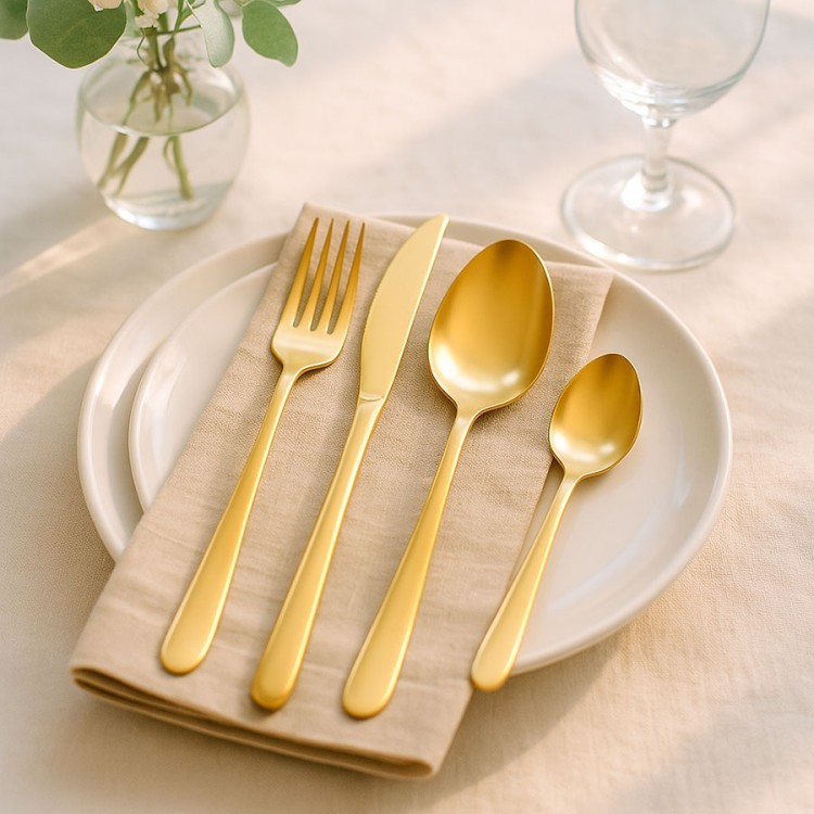 Набор столовых приборов pure, золотистые матовые, 24 пред. (79992)