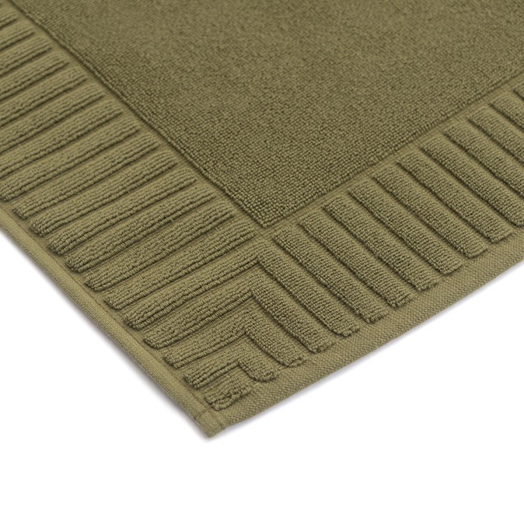 Коврик для ванной с фактурным бортиком оливкового цвета из коллекции essential, 50х80 см (80170)