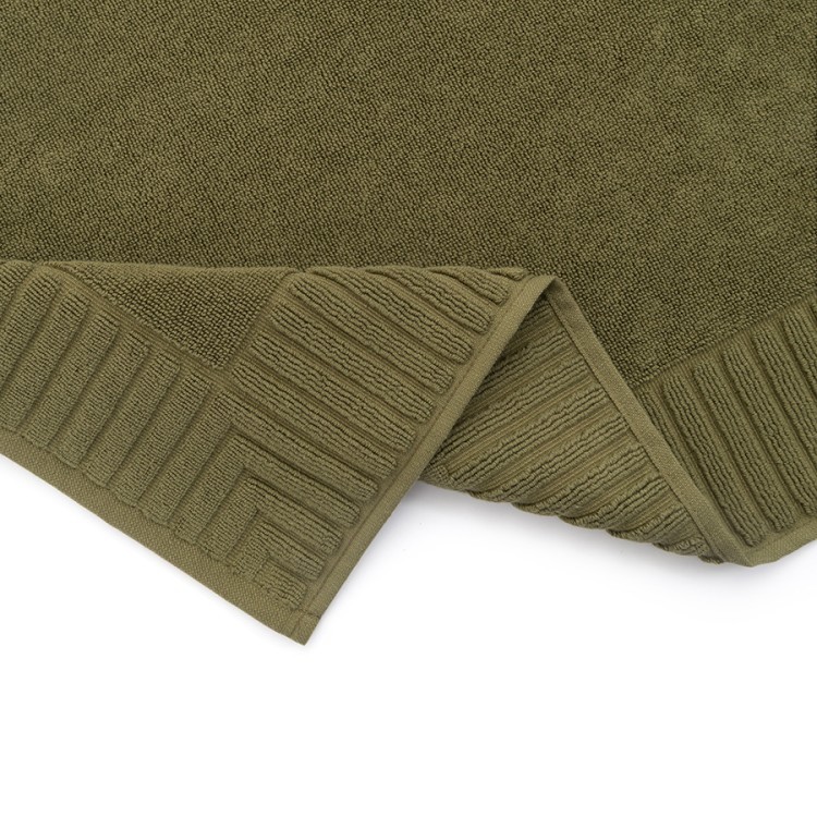 Коврик для ванной с фактурным бортиком оливкового цвета из коллекции essential, 50х80 см (80170)