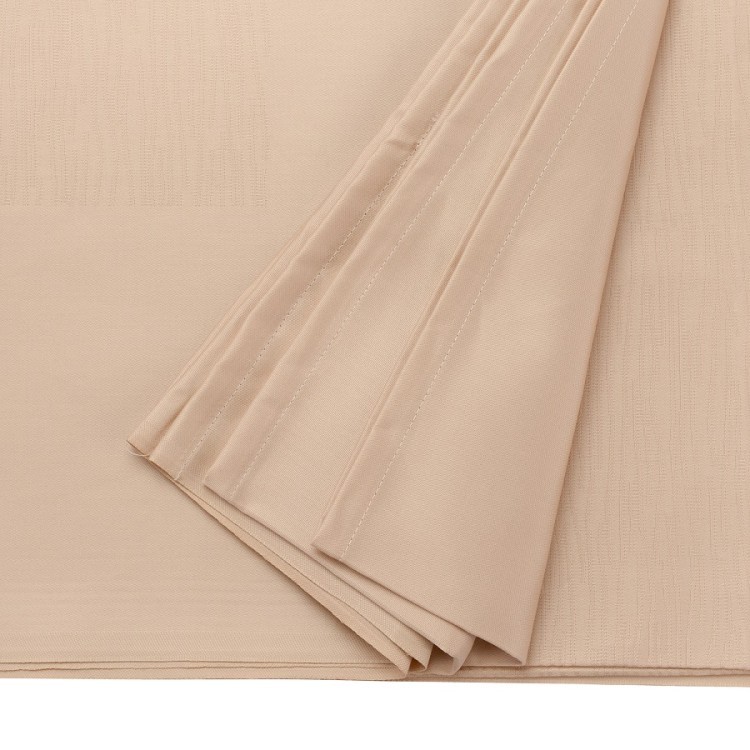 Скатерть жаккардовая бежевого цвета из хлопка с вышивкой из коллекции essential, 180х180 см (72165)