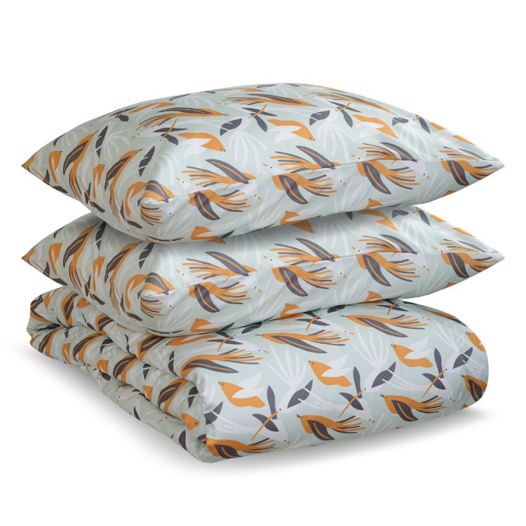 Комплект постельного белья из сатина с принтом birds of nile из коллекции wild, 150х200 см (68413)