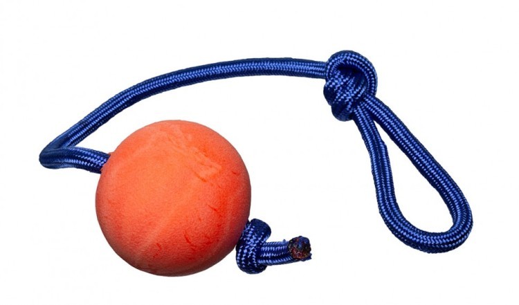 Игрушка для собаки из резины Каскад Мяч на веревке, плавающий 6 см (83573)