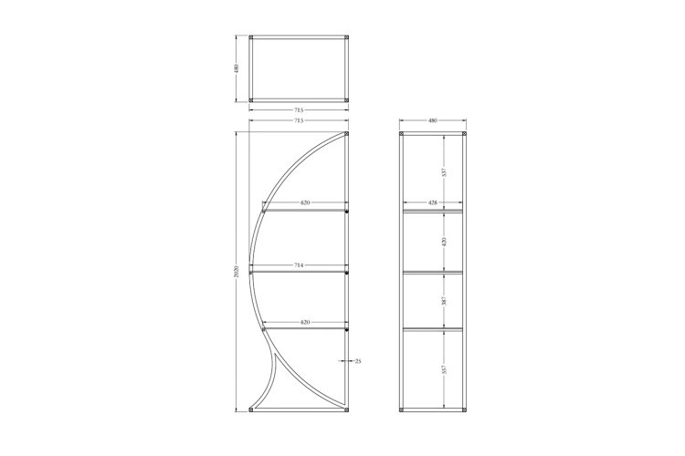 Стеллаж "Полусфера" прозрачное стекло/золото матовый 71*48*202см (TT-00013506) Стеллаж "Полусфера" прозрачное стекло/золото матовый 71*48*202см (TT-00013506)